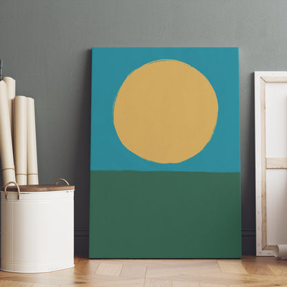 Retro Geometric Sun Canvas Print