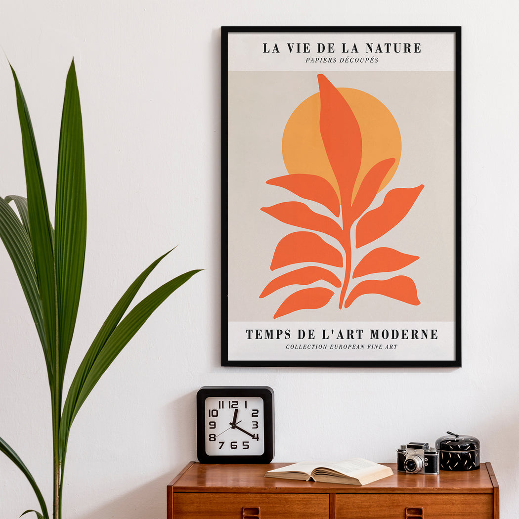 Orange Leaf and Sun Poster