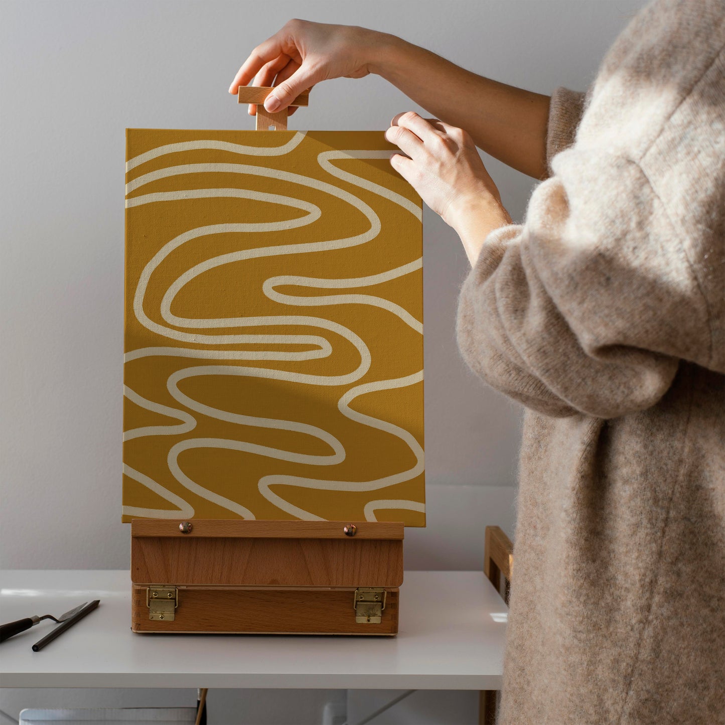 Mustard Mid Century Modern Canvas Print