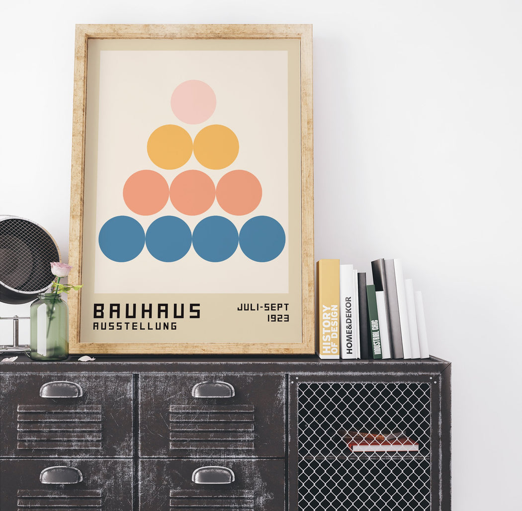 Geometric Bauhaus Circles Poster