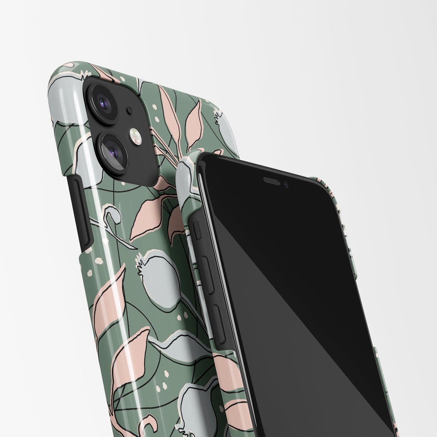 Green Floral Pattern iPhone Case