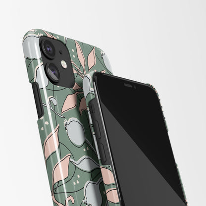 Green Floral Pattern iPhone Case