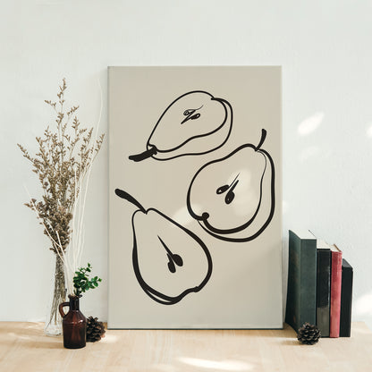 Minimalist Pear Kitchen Canvas Print