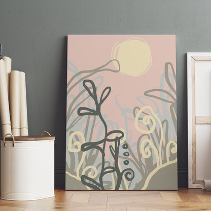 Sunny Meadow - Pastel Print on Canvas Print