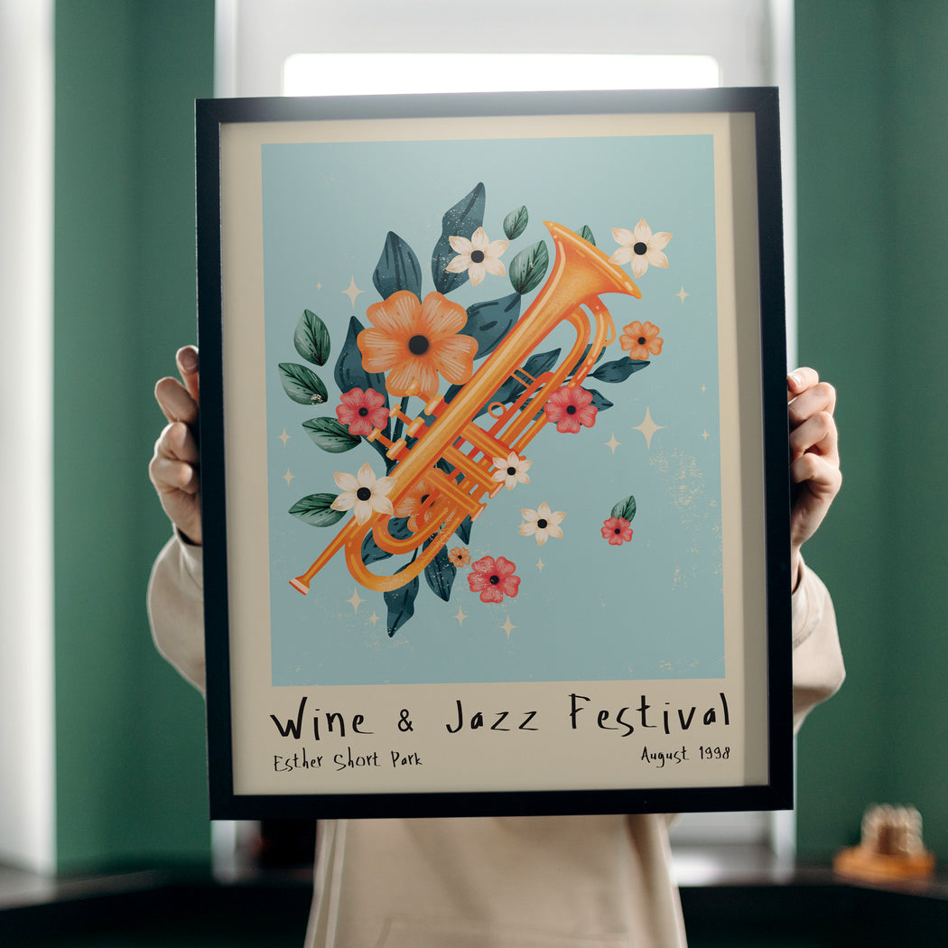 Framed Vintage Jazz Poster Reprint