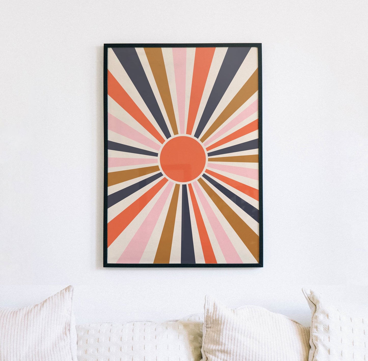 Retro Sun Art Print for cozy decor