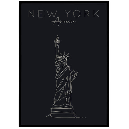 Statue of Liberty Line Art Poster