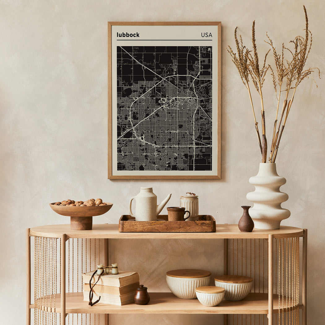 Lubbock, USA - City Map Poster