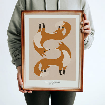 Two Foxes | Hand-Painted Collection Poster