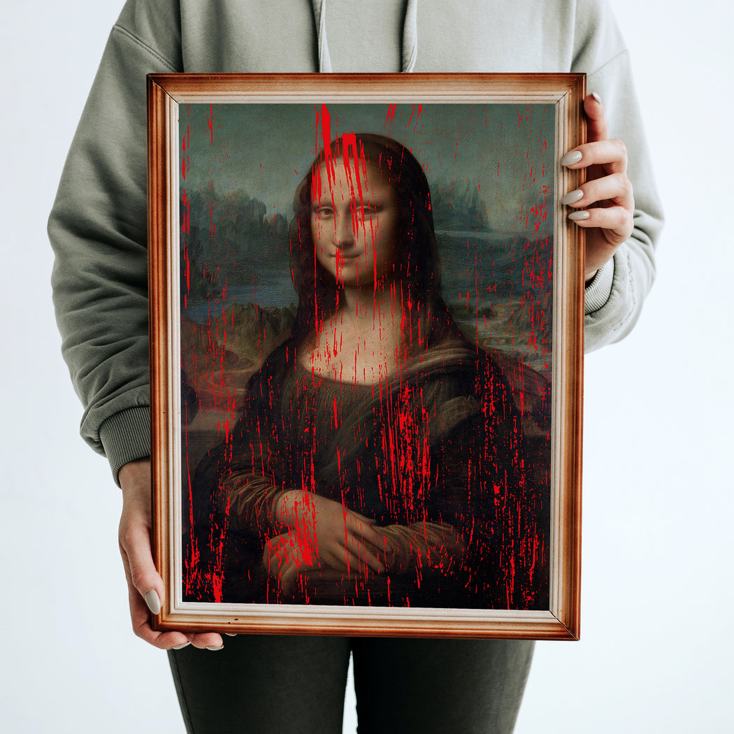 Mona Lisa Paint Splatter Poster