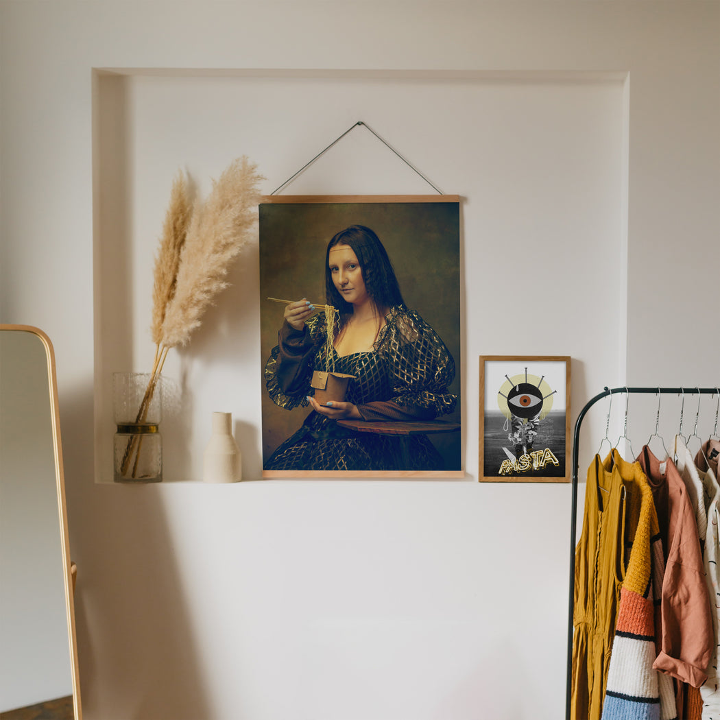 Funny Mona Lisa with ramen