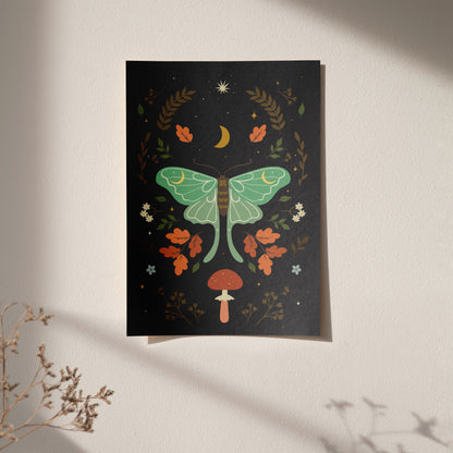 Boho Chic Art Print - Moth