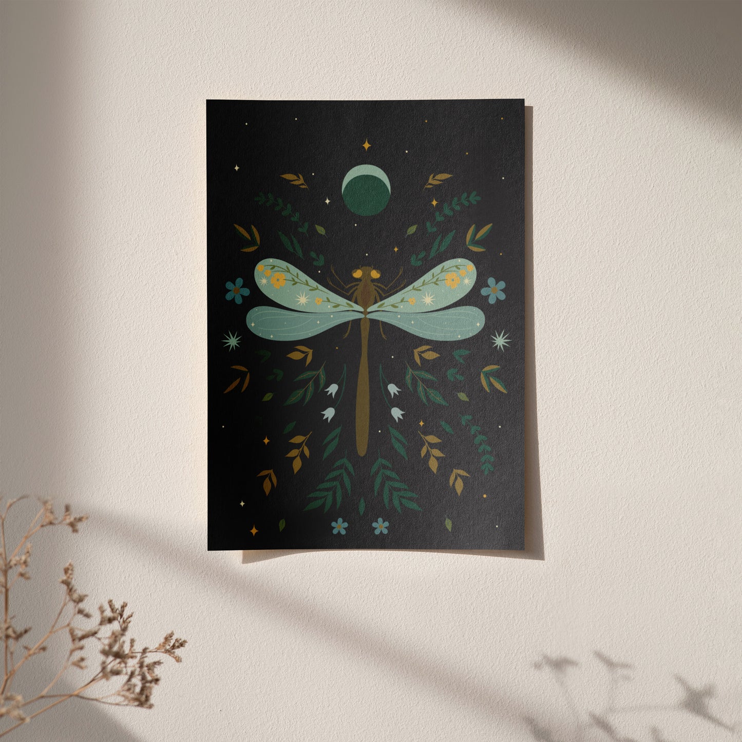 Dragonfly Folk Art Print
