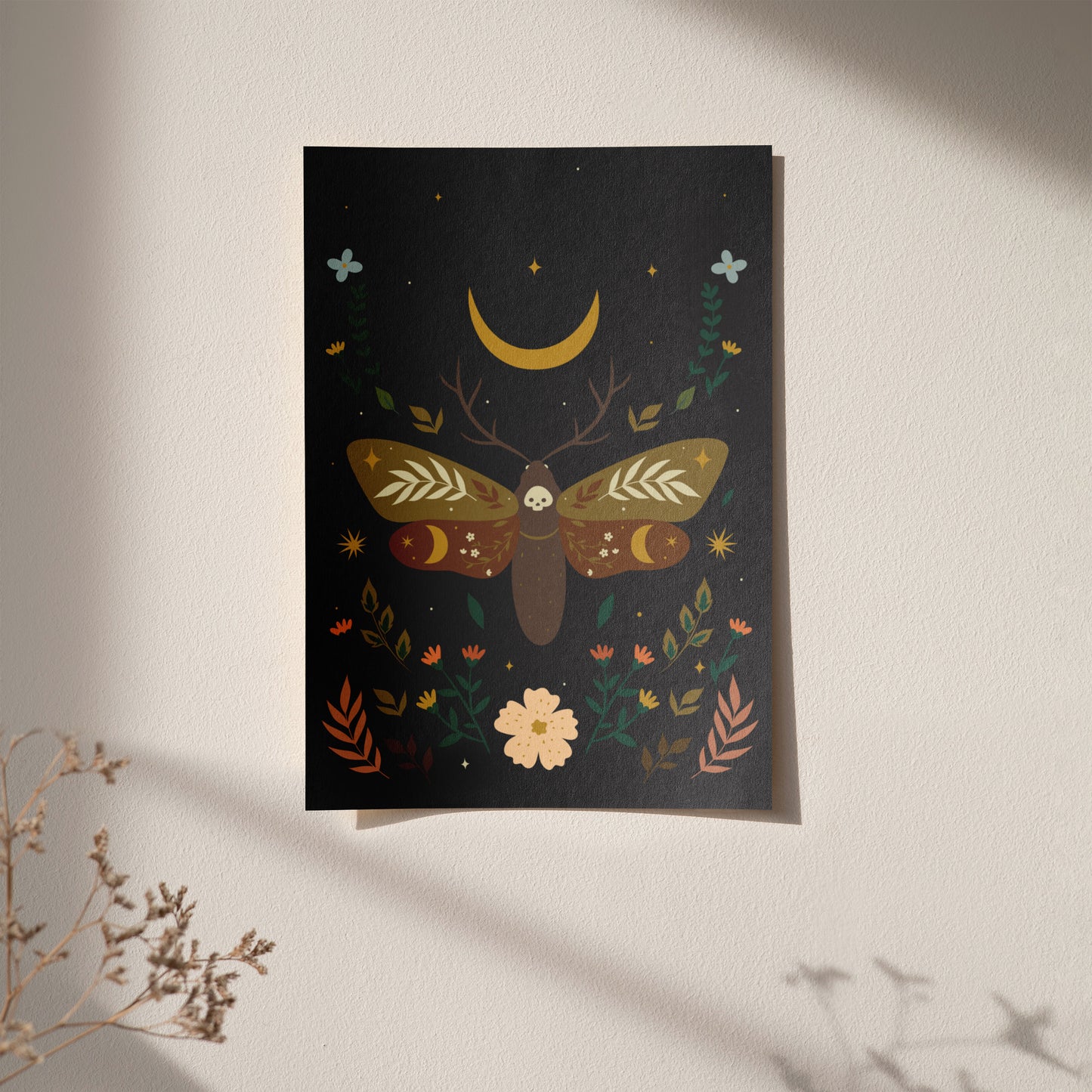Boho Style Moth Art Print