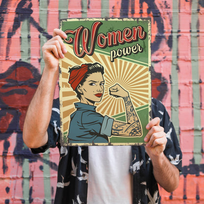 Women Power pop-art vintage poster