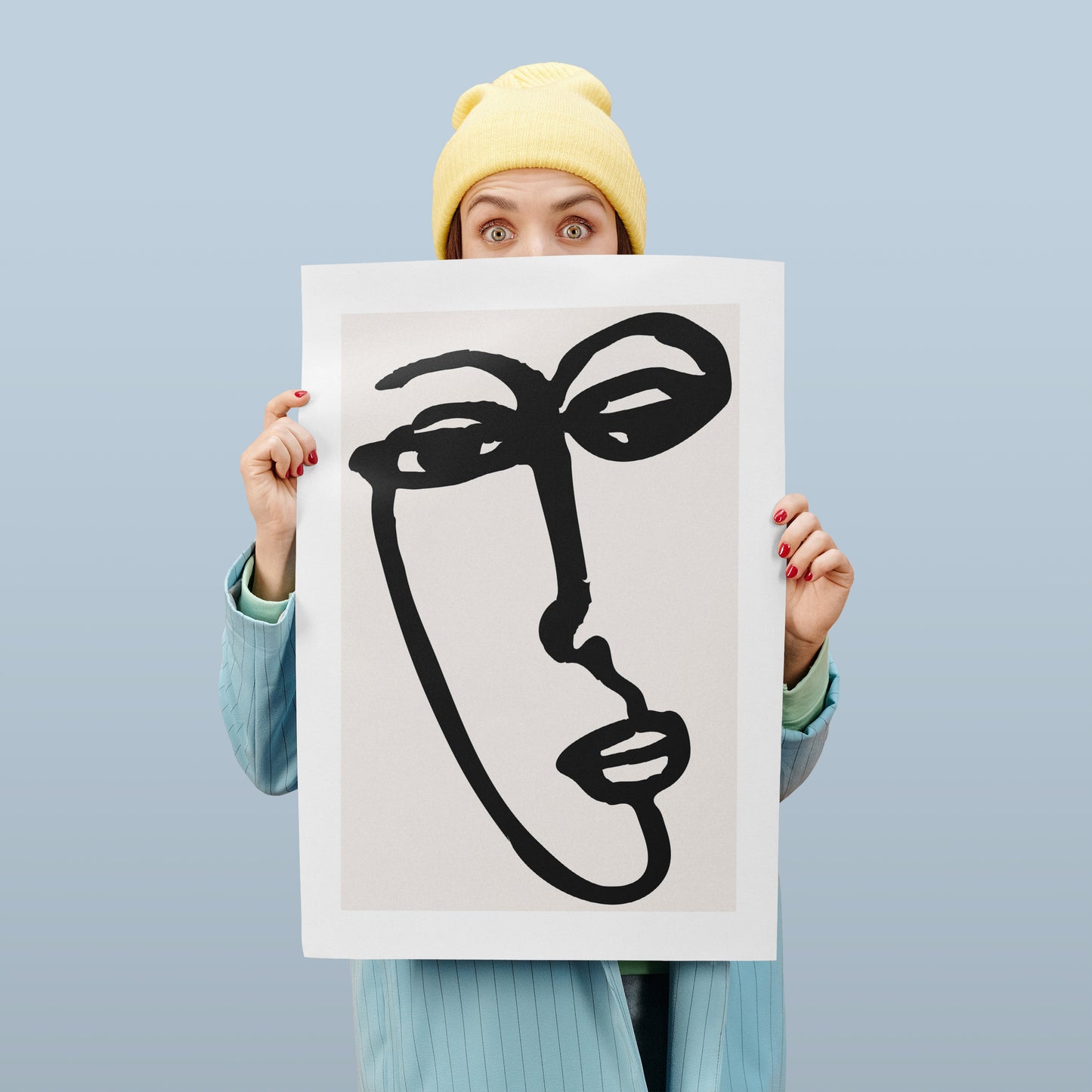 Picasso Line Art Face No.4 Poster