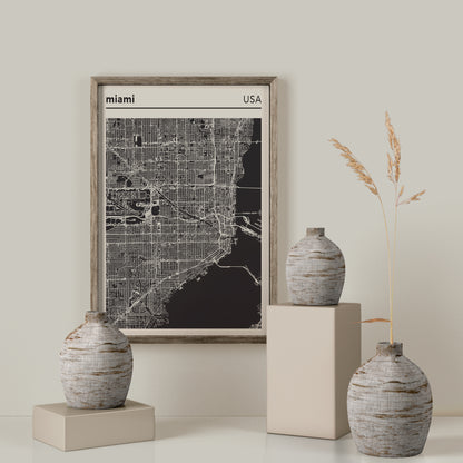 Miami USA - City Map Poster Print