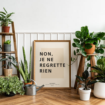 No Regrets - Elegant Typography Poster