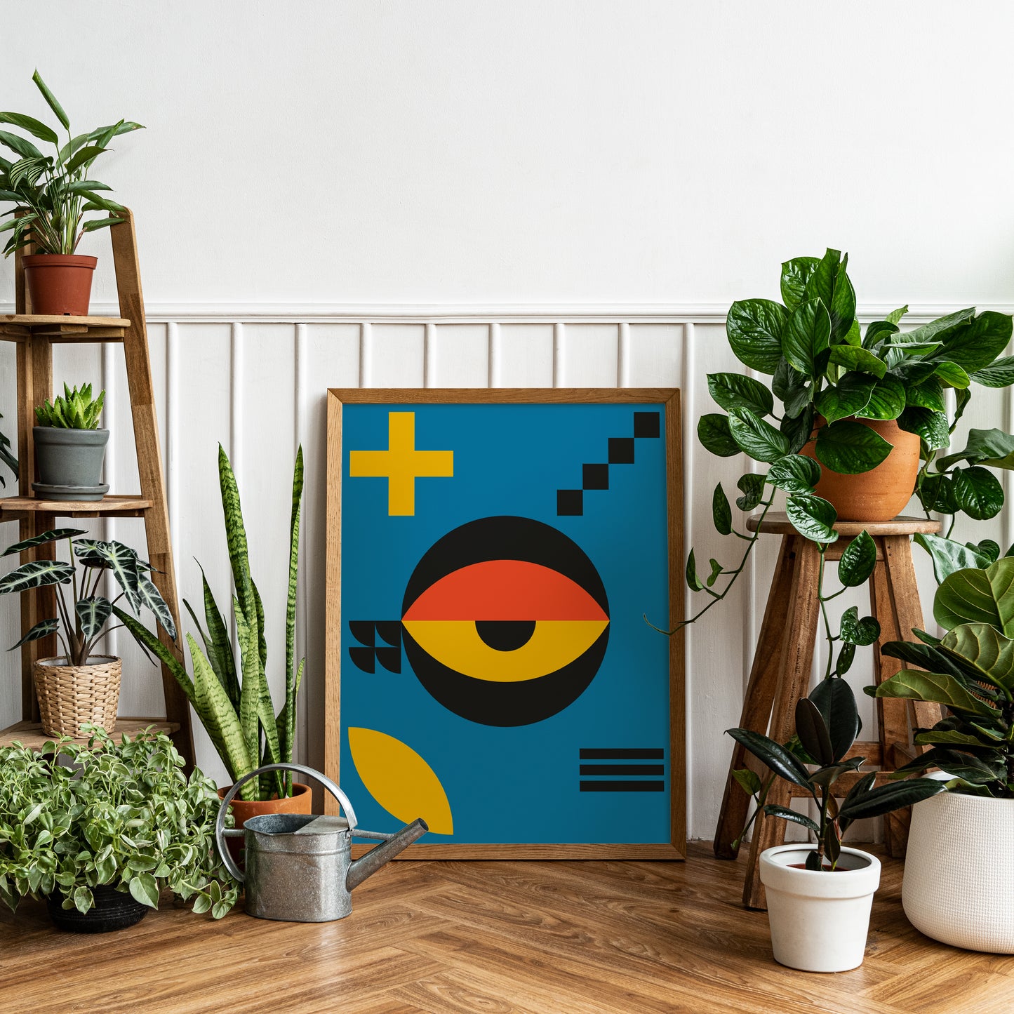 Retro Geometric Composition Poster