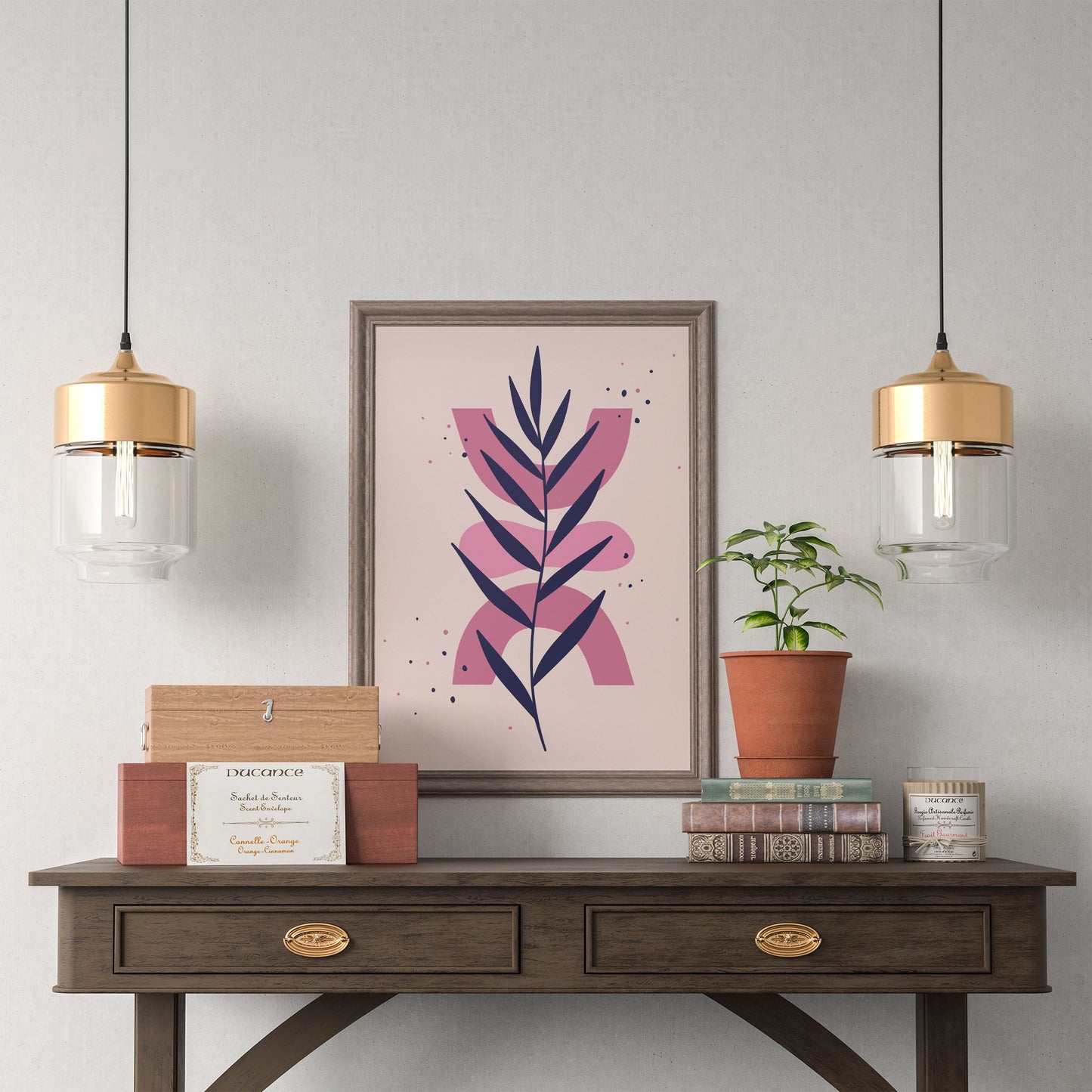 Pink Minimalist Art Print for Cozy Home Decor