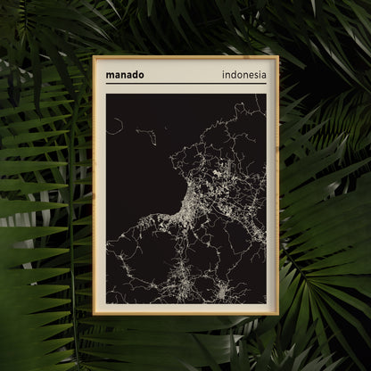 Manado Indonesia Map Poster