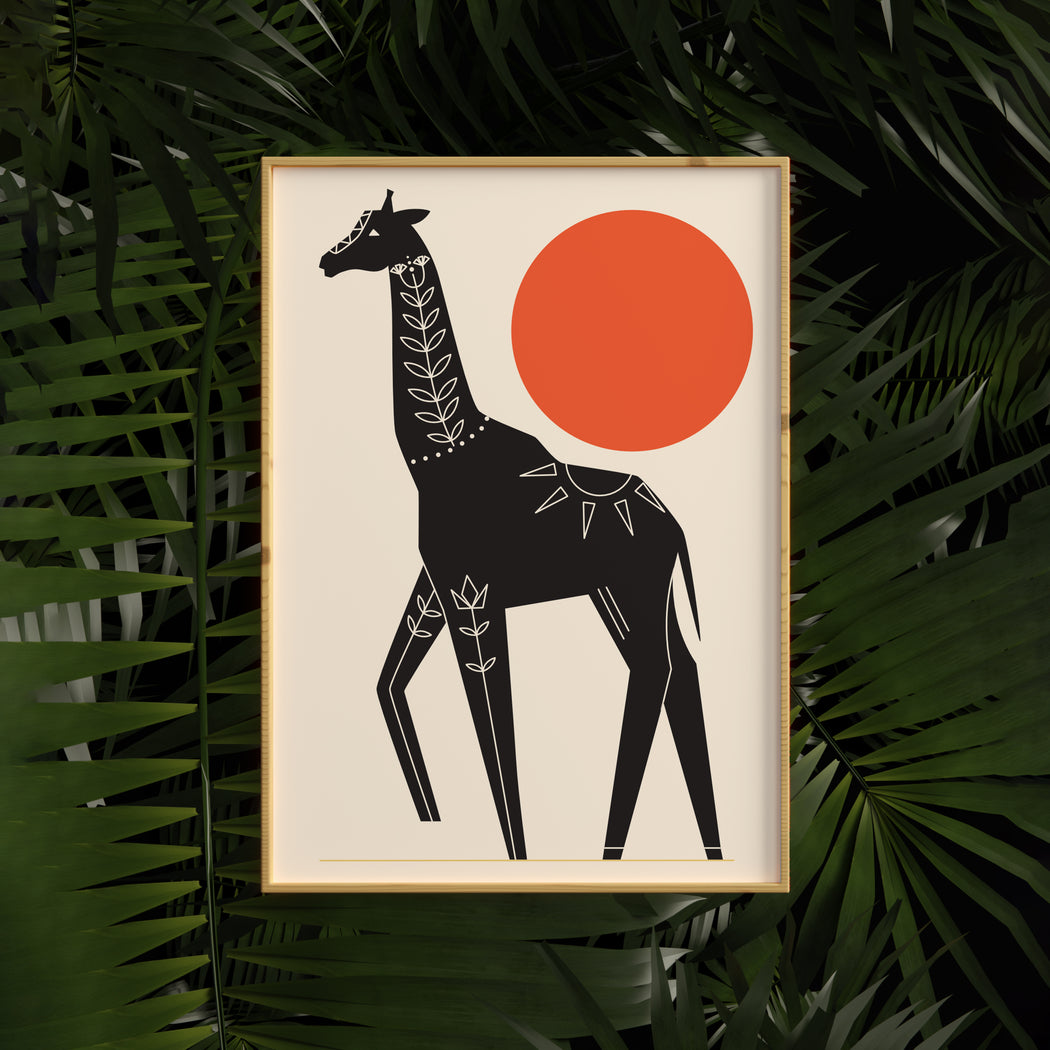 Scandinavian Giraffe Art Print