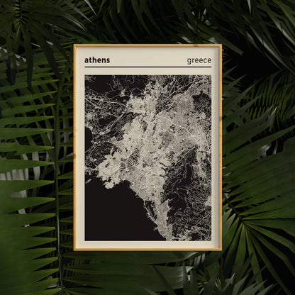 Athens, Greece - Map Poster