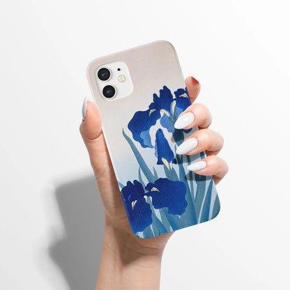 iPhone 12 Case with blue iris flower - Japanese Woodblock print