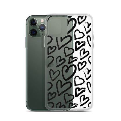 Black Hearts Graffiti iPhone Case