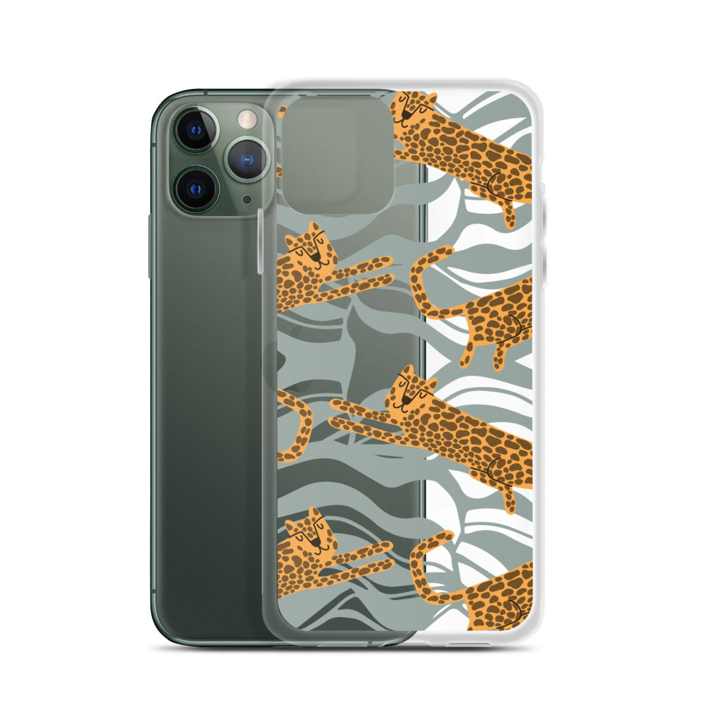 Leopard Race - blue iPhone Case