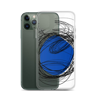 Blue Modern Abstract Art iPhone Case