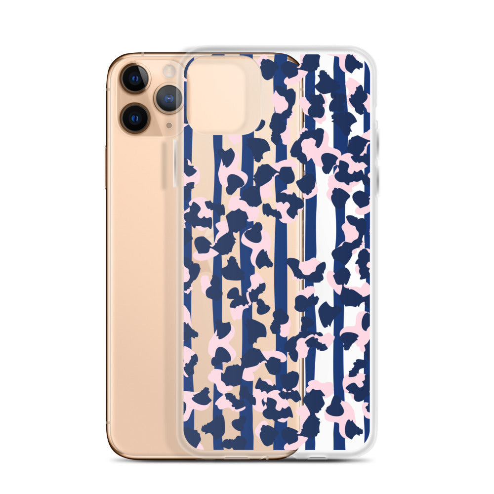 Modern Blue Cheetah iPhone Case