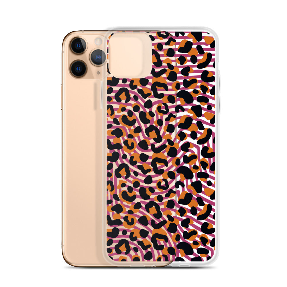 Pink Bold Leopard Animal Print Dots iPhone Case