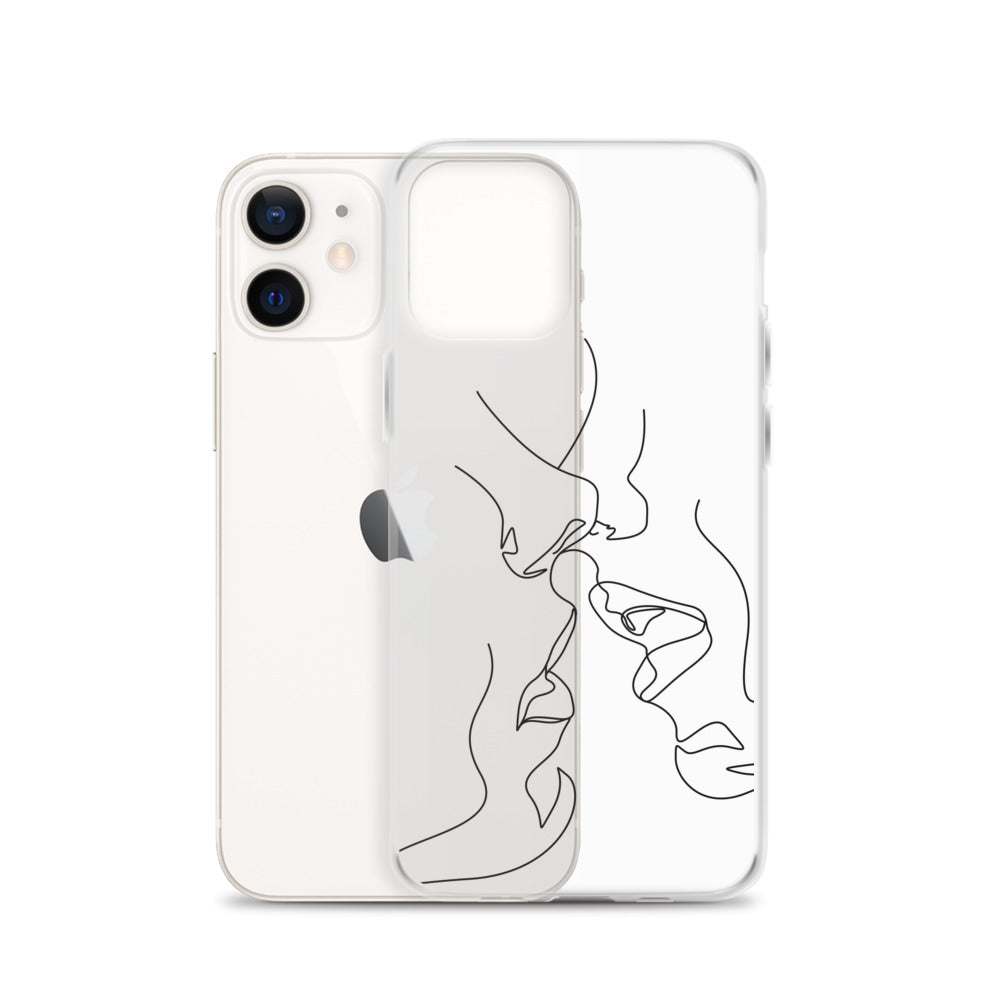 Love Kiss Line Art iPhone Case