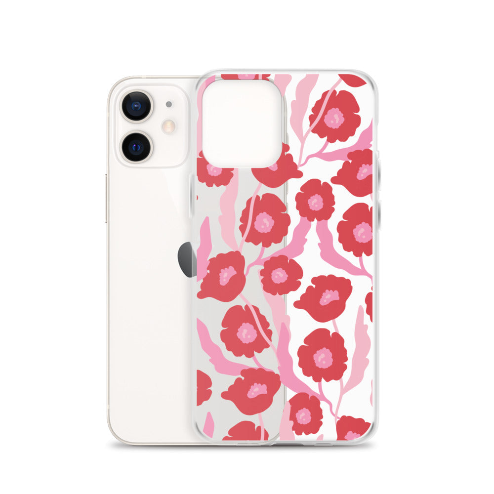 Pink Red Floral iPhone Case