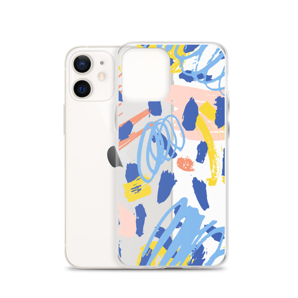 Blue Clear Abstract iPhone Case