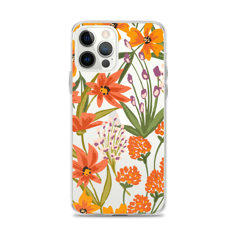Orange Floral iPhone Case