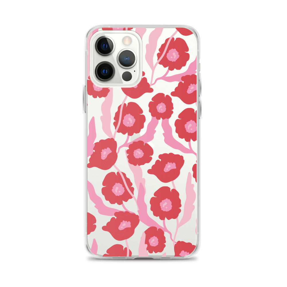 Pink Red Floral iPhone Case