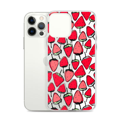 Red Strawberry Clear iPhone Case
