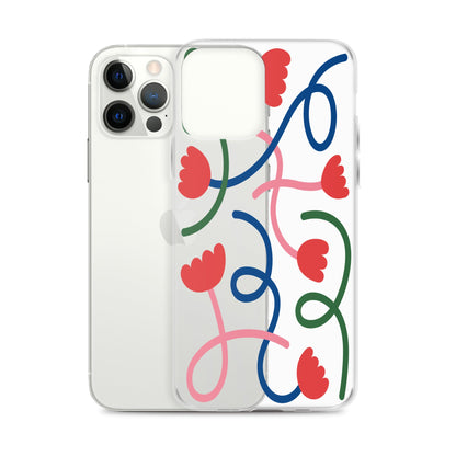 Colorful Botanical Clear iPhone Case