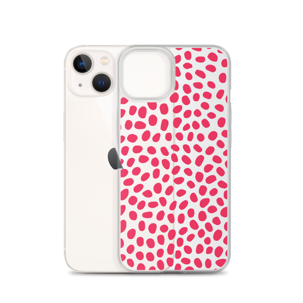 Pink Abstract Dots iPhone Case