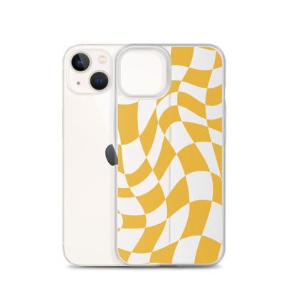 Yellow Retro Checkered iPhone Case
