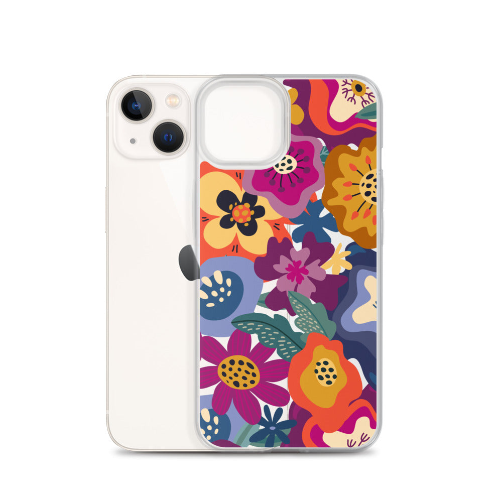 Retro Colorful Floral iPhone Case