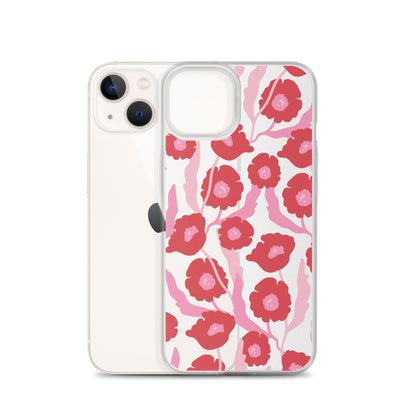 Pink Red Floral iPhone Case