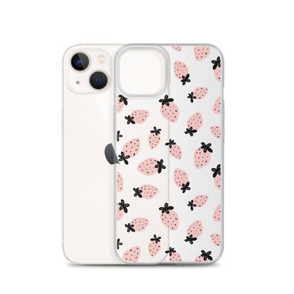 Pink Strawberries iPhone Case