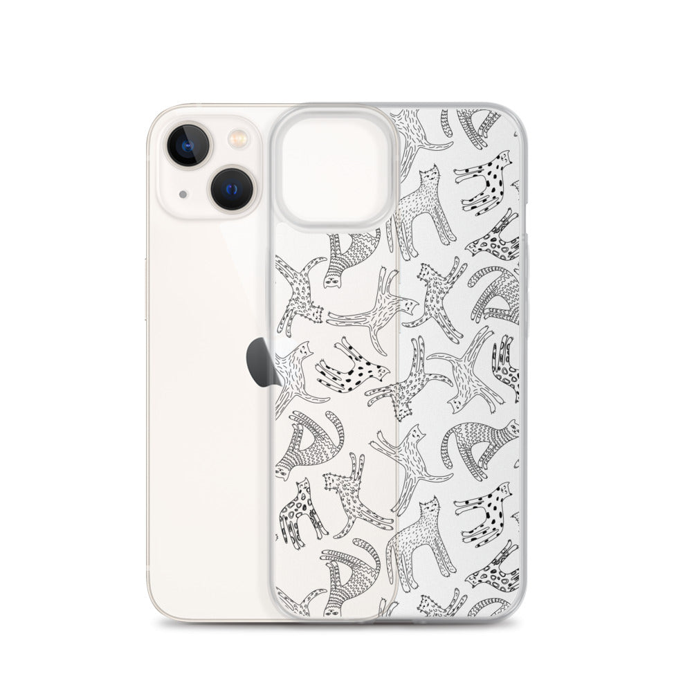 Funny Drawing Cats iPhone Case