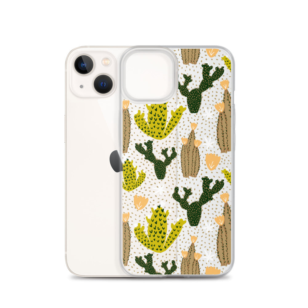 Green Cactus Clear iPhone Case