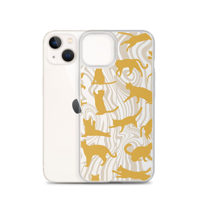 Yellow Cats iPhone Clear Case