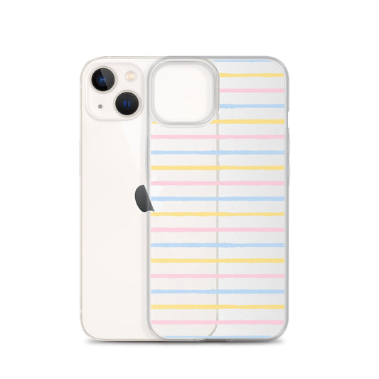 Pastel Minimalist Striped Pattern iPhone Case