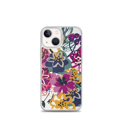 Retro Floral Clear iPhone Case